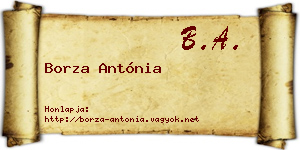 Borza Antónia névjegykártya